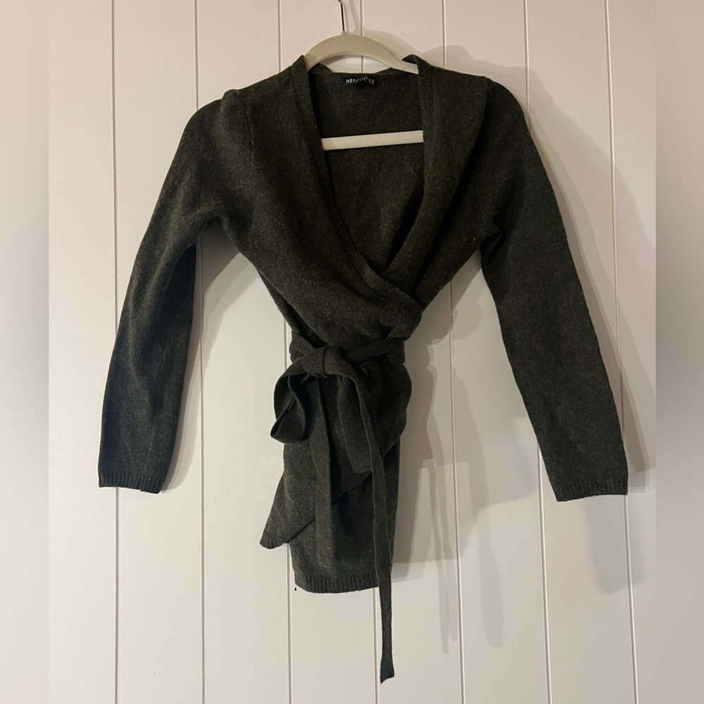 J. Crew Olive Wrap Sweater